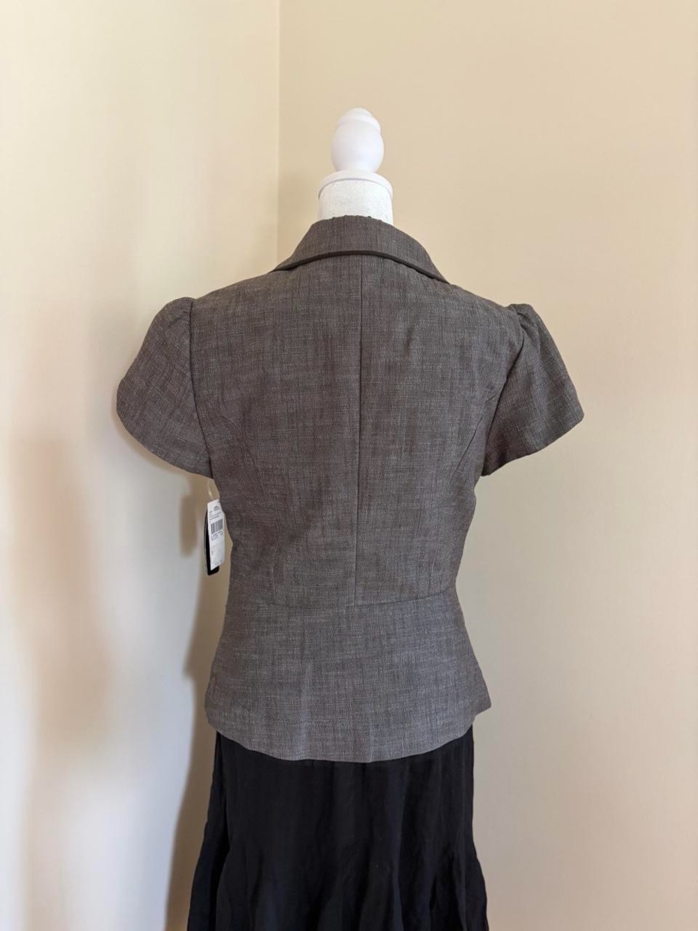 NEW! Vintage Y2K brown grunge babydoll blazer jacket blouse top office twee 10 - Picture 7 of 10